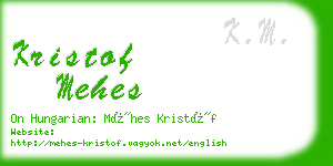 kristof mehes business card